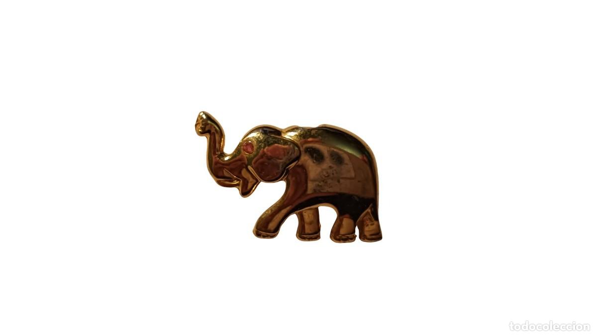 Joaillerie: Broche Vintage Elefante - Ba&ntilde;o Oro con Rub&iacute;