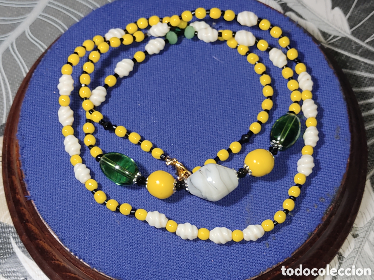 Joyeria: Collar vintage de opalina y cristal de Murano. - Foto 3