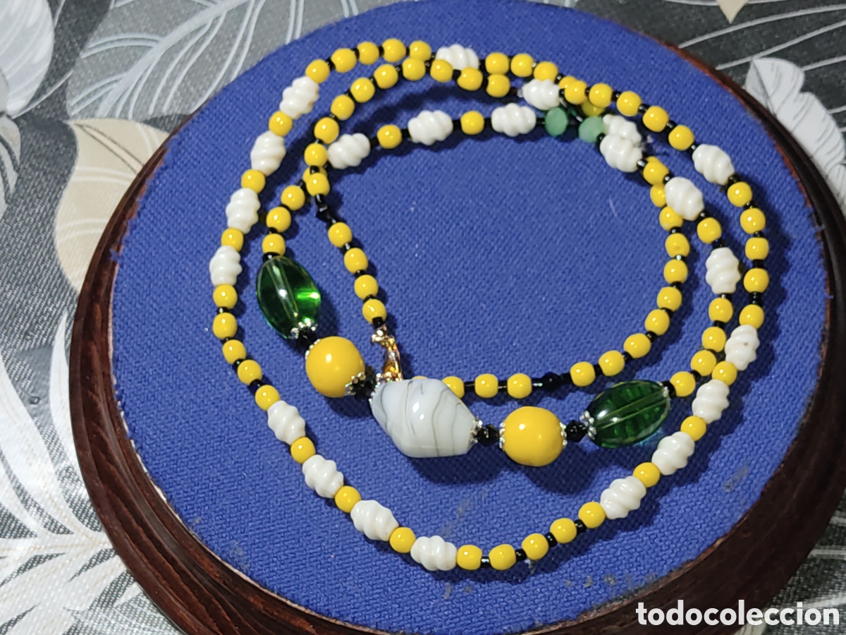Joyeria: Collar vintage de opalina y cristal de Murano. - Foto 4