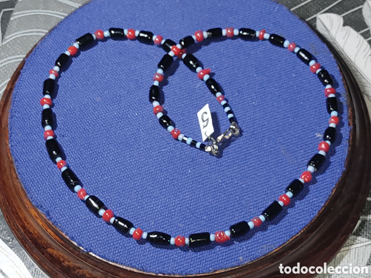 Joyeria: Collar de opalina y cristal de Murano.Vintage *S* - Foto 2