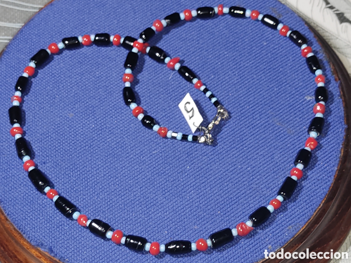 Joyeria: Collar de opalina y cristal de Murano.Vintage *S* - Foto 1