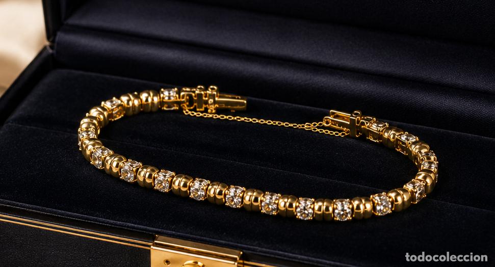 Joyeria: 14.5 GRAMOS: 27 DIAMANTE Y ORO LEY 750 JOYA: EXCEPCIONAL PULSERA RIVIERE BRILLANTES Y ORO 18 KILATES