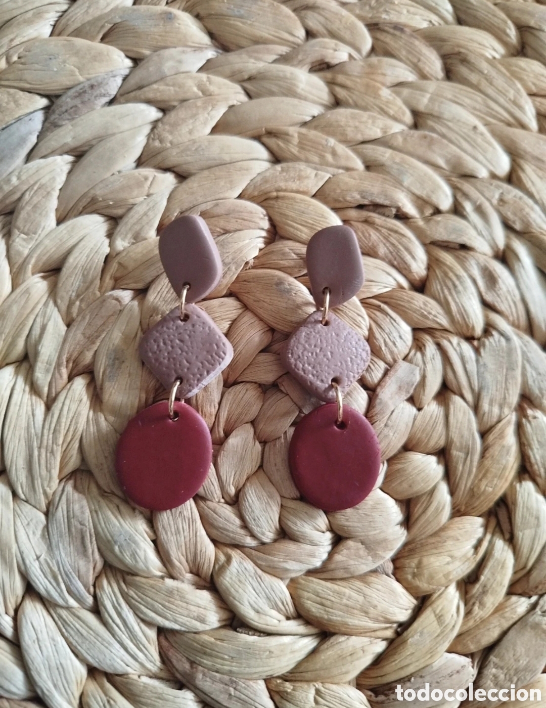 Joyeria: Pendientes hechos artesanalmente de arcilla.polimerica y curados en horno