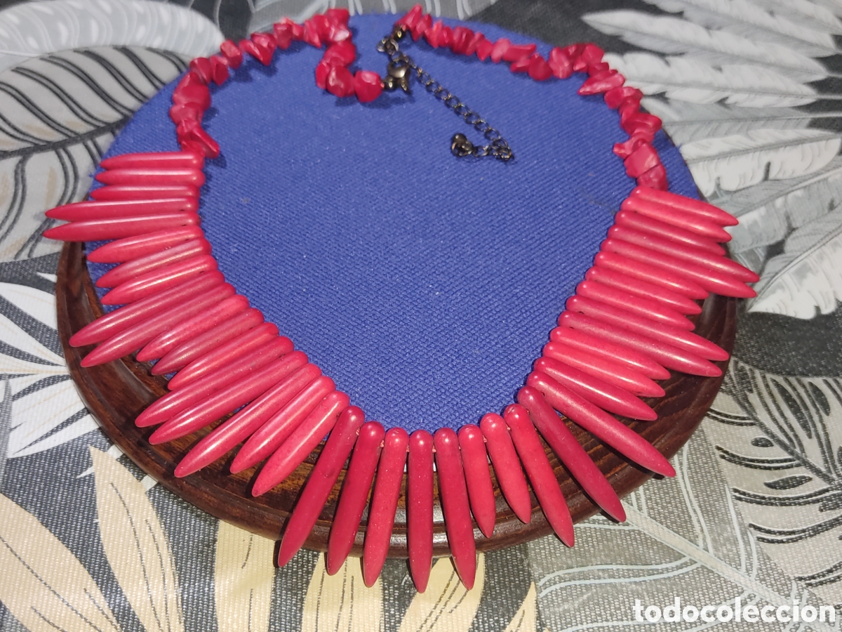 Joyeria: Collar & gargantilla de pedrer&iacute;a imitando a coral o turquesa roja