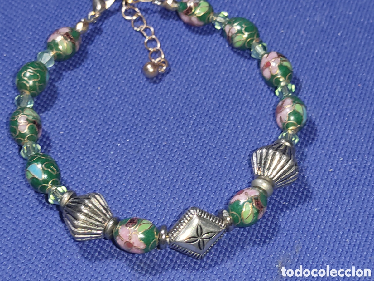 Joyeria: Pulsera de lat&oacute;n esmaltado o Cloisonne.Vintage.