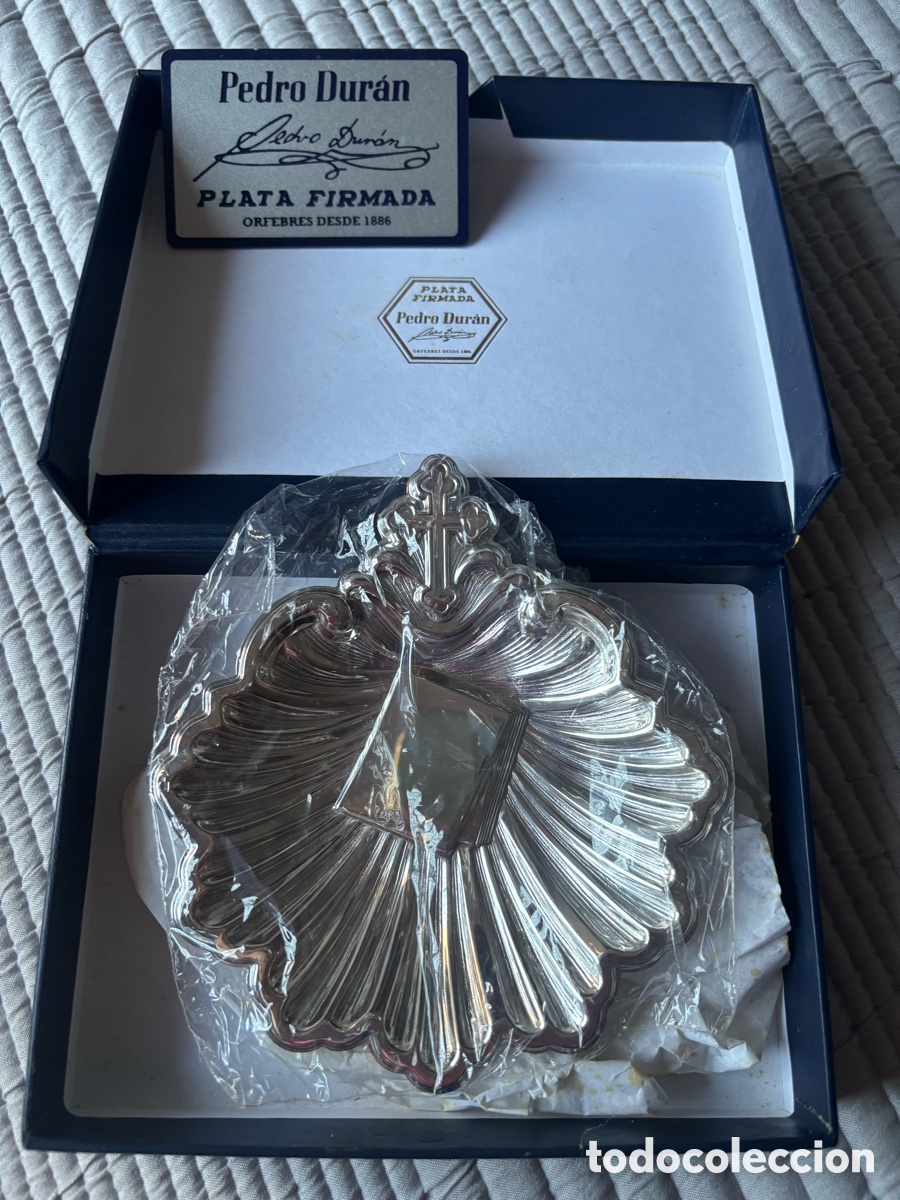 Joyeria: Concha Bautizo Pedro Dur&aacute;n Plata Firmada Nueva