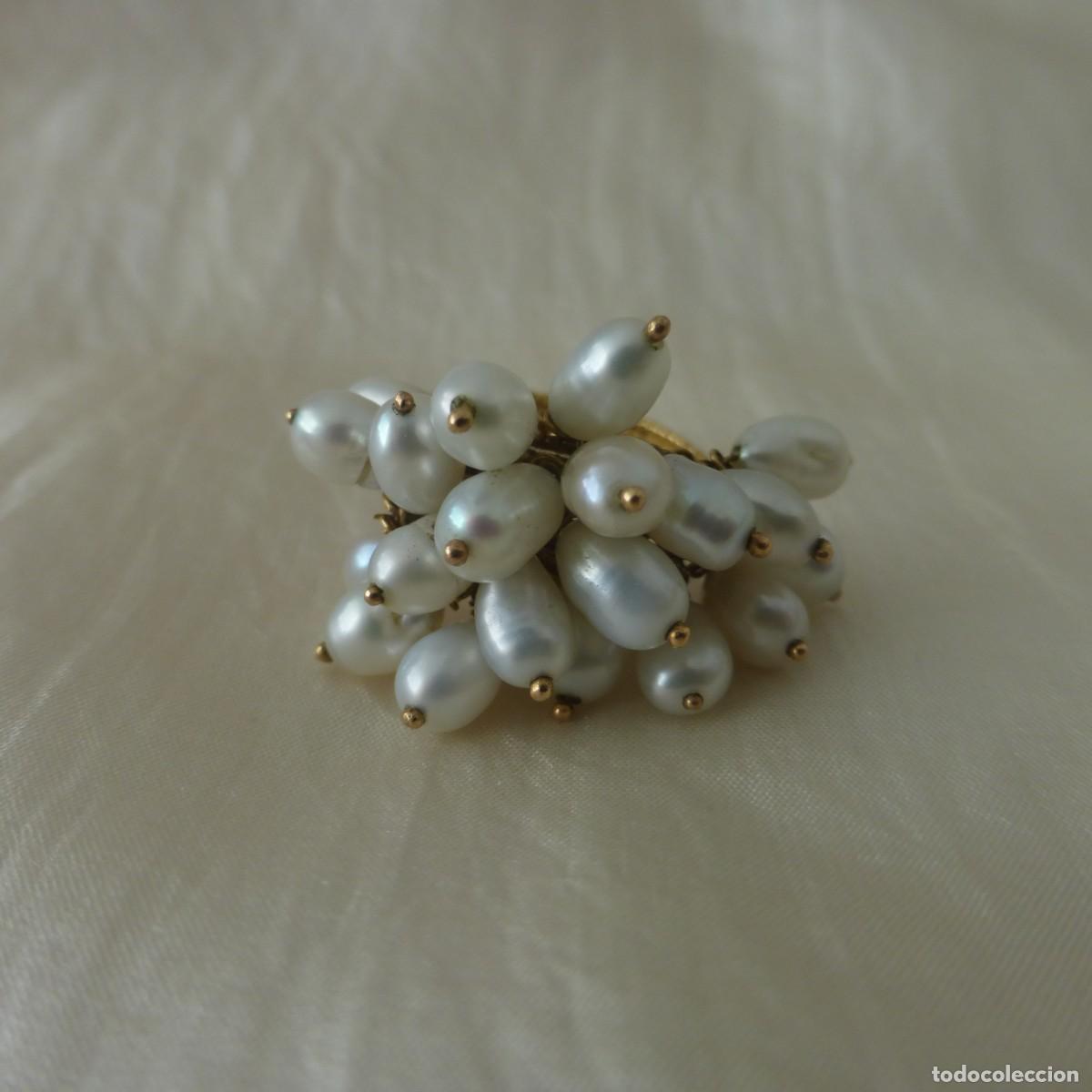 Joyeria: 18k YELLOW GOLD AND FRESHWATER PEARLS CLUSTER RING S. XX ANILLO DE COCTEL ORO 18 Y PERLAS EN RACIMO