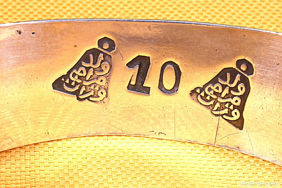 Joyeria: Brazalete de plata macizo. Pulsera. Egipcio. Solid silver bracelet. Egyptian. - Foto 7