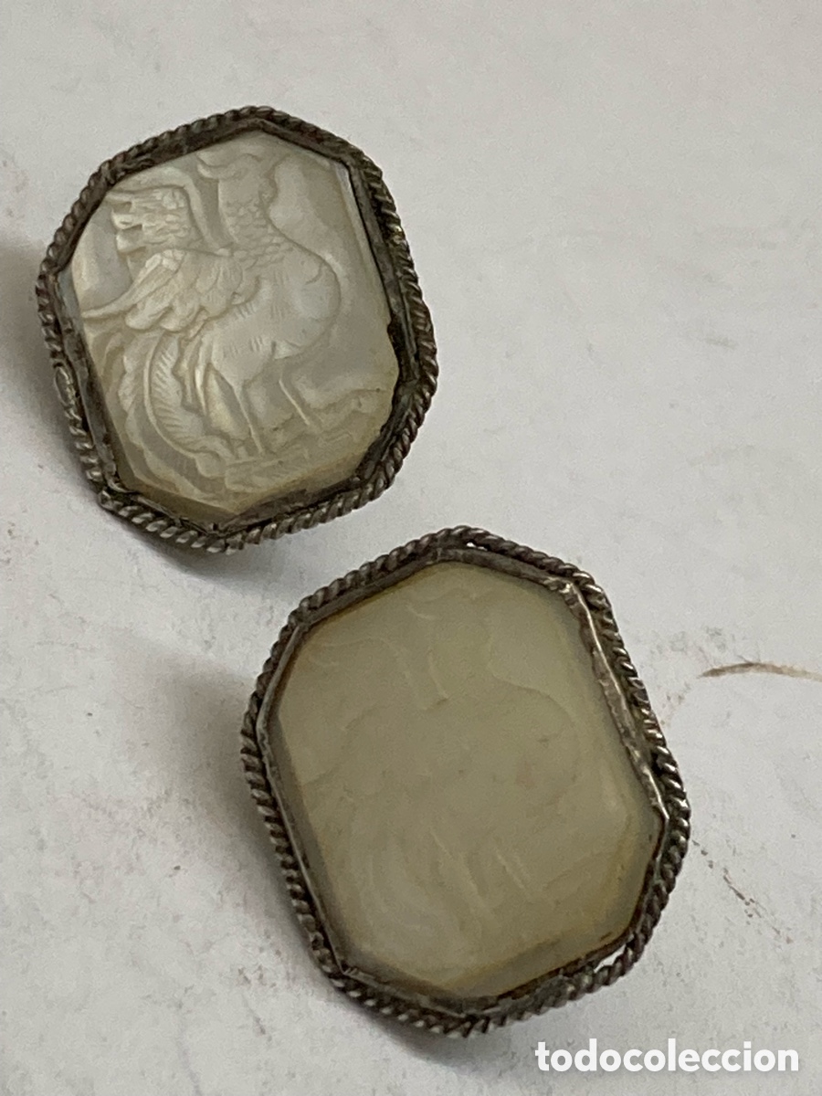 Joyeria: Pendientes de plata y n&aacute;car P492