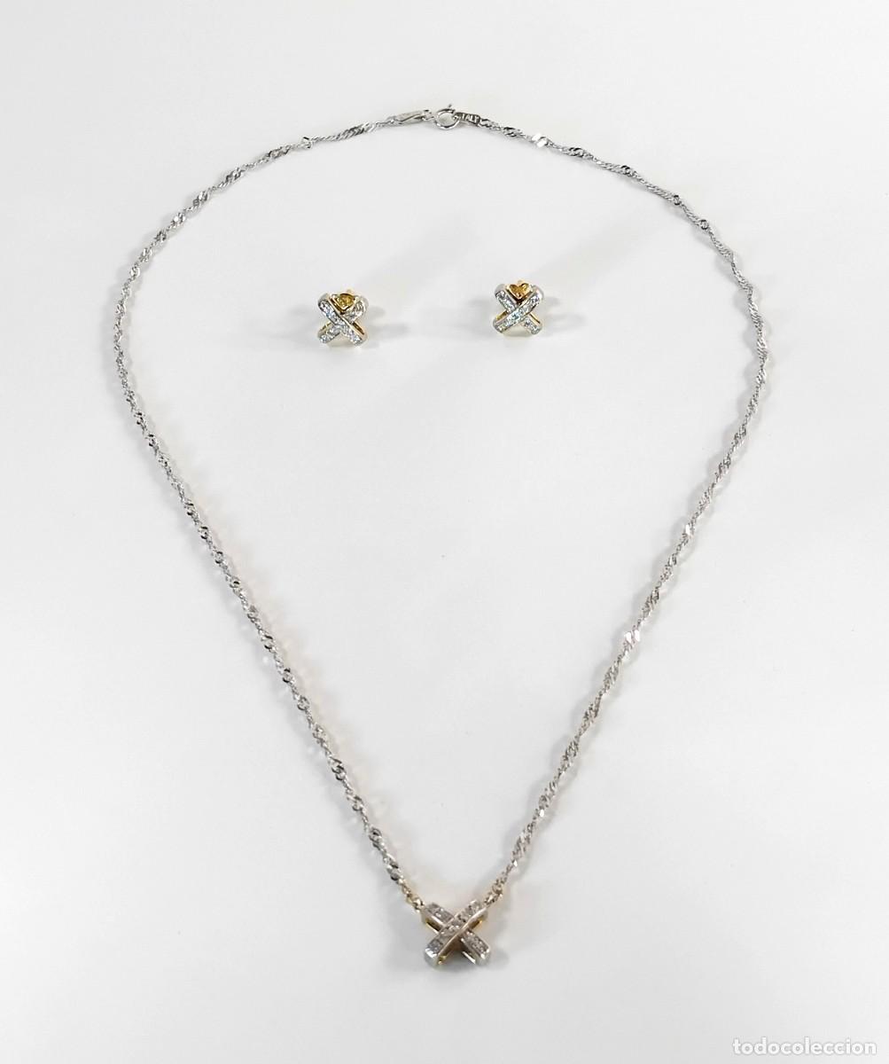 Joyeria: 18 k Oro y diamantes. Collar con colgante y pendientes