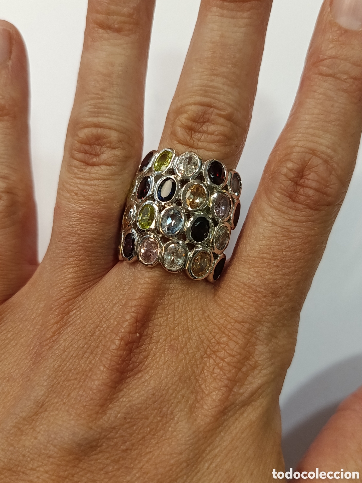 Joyeria: Anillo de plata 925 y gemas multicolor - Foto 3