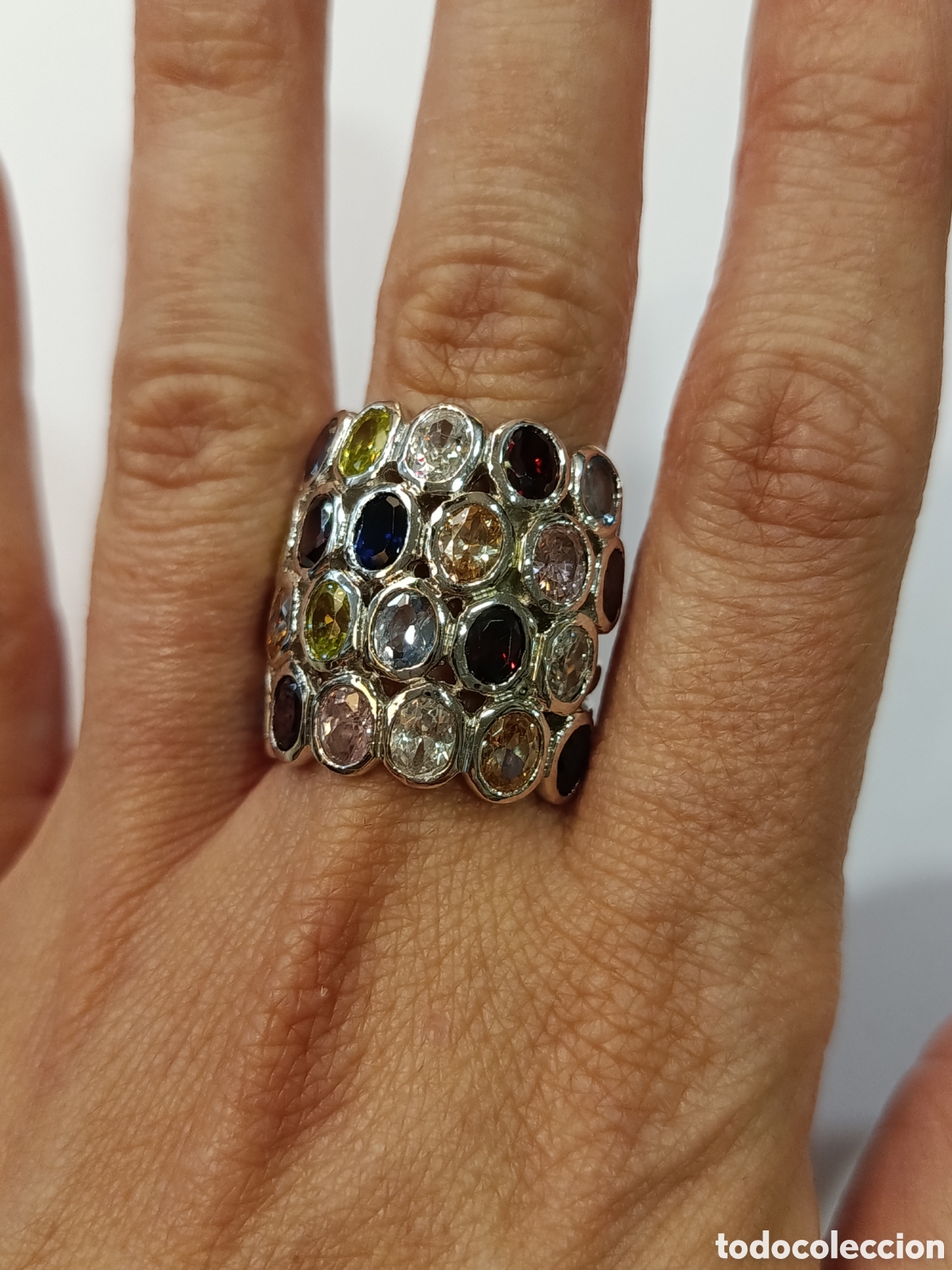 Joyeria: Anillo de plata 925 y gemas multicolor - Foto 4