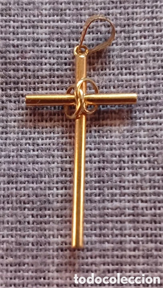 Jewelry: Colgante Cruz Oro 18k tubular