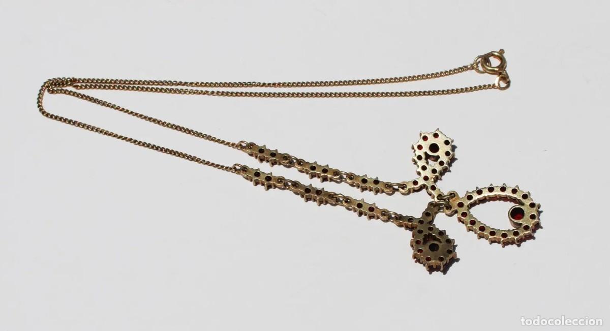 Joyeria: Collar de plata ba&ntilde;ada en oro con granates. - Foto 4