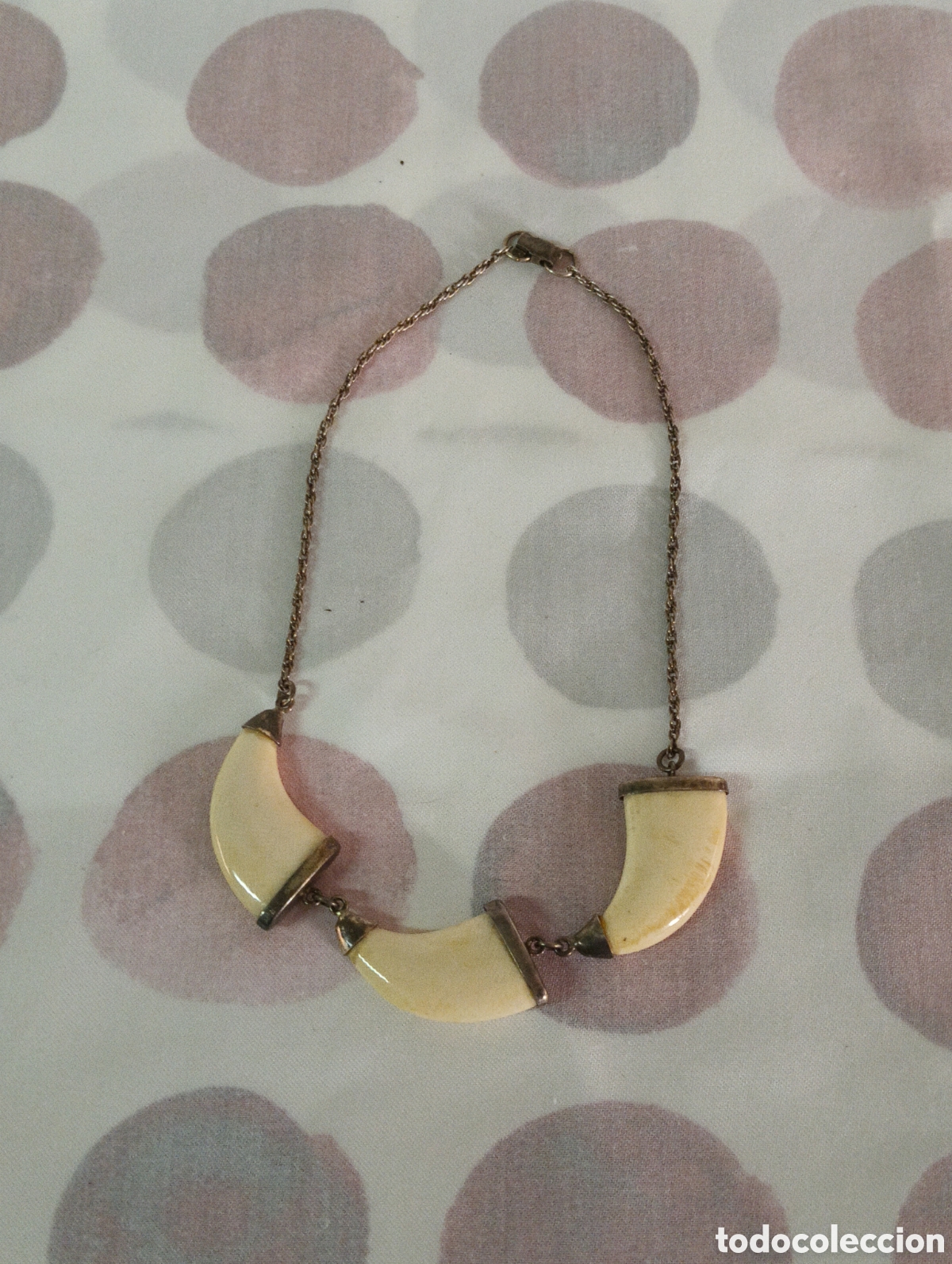 Joyeria: Collar vintage de plata y marfil
