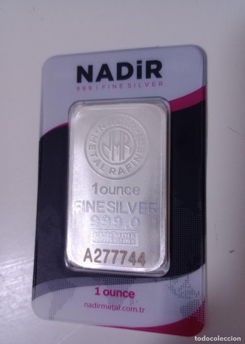 Joyeria: Lingote plata fina 1 oz onza Nadir 999