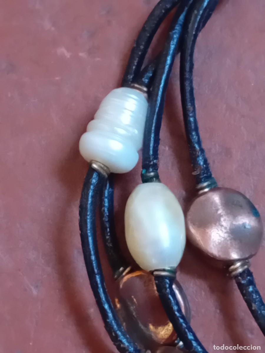 Joyeria: Pulsera marca SNT de perlas metal y cuero - Foto 3