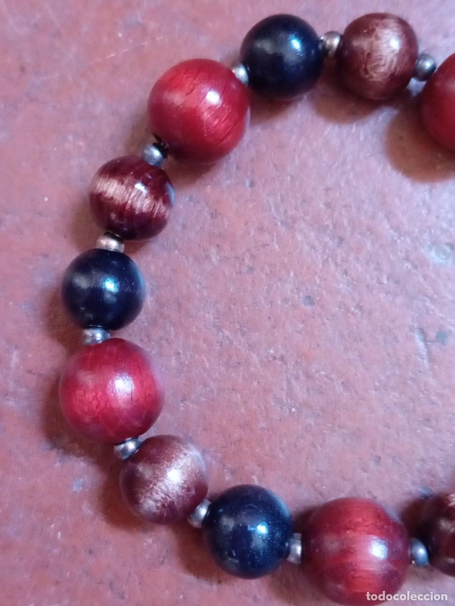 Joyeria: Pulsera con cuentas de madera decada de los 80 - Foto 2