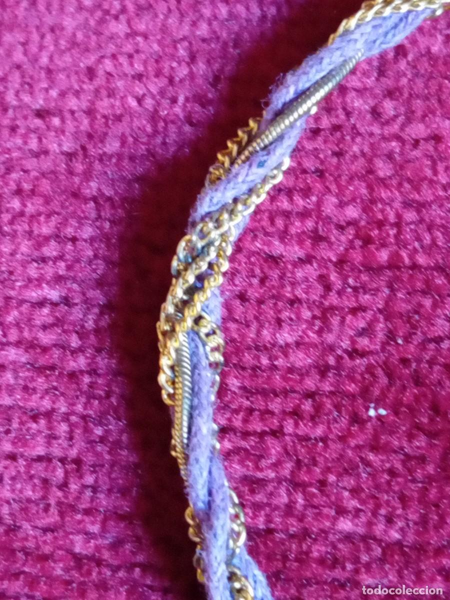 Joyeria: Pulsera de hilo azul con hilo y cadena de cobre d&eacute;cada de los 80 - Foto 2
