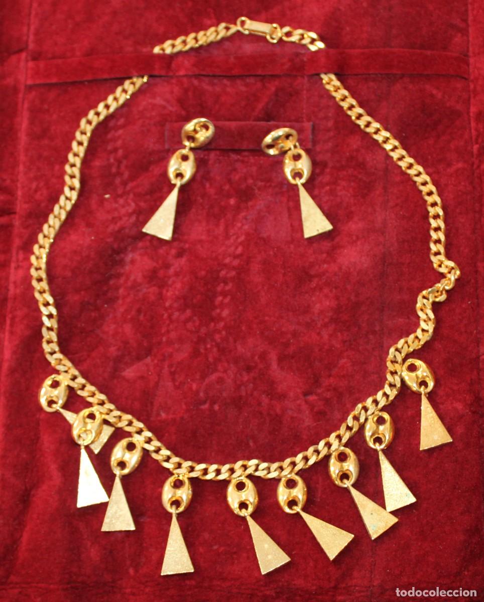 Schmuck: CONJUNTO DE JOYERIA (COLLAR Y PENDIENTES) BA&Ntilde;ADOS EN ORO DE LA PRESTIGIOSA MARCA ITALIANA GINO VERDI