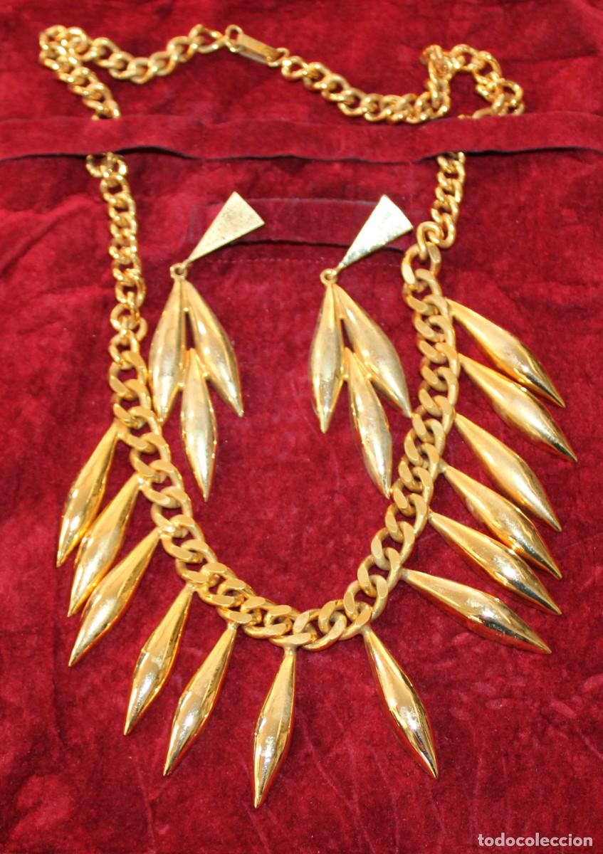 Schmuck: CONJUNTO DE JOYERIA (COLLAR Y PENDIENTES) BA&Ntilde;ADOS EN ORO DE LA PRESTIGIOSA MARCA ITALIANA GINO VERDI