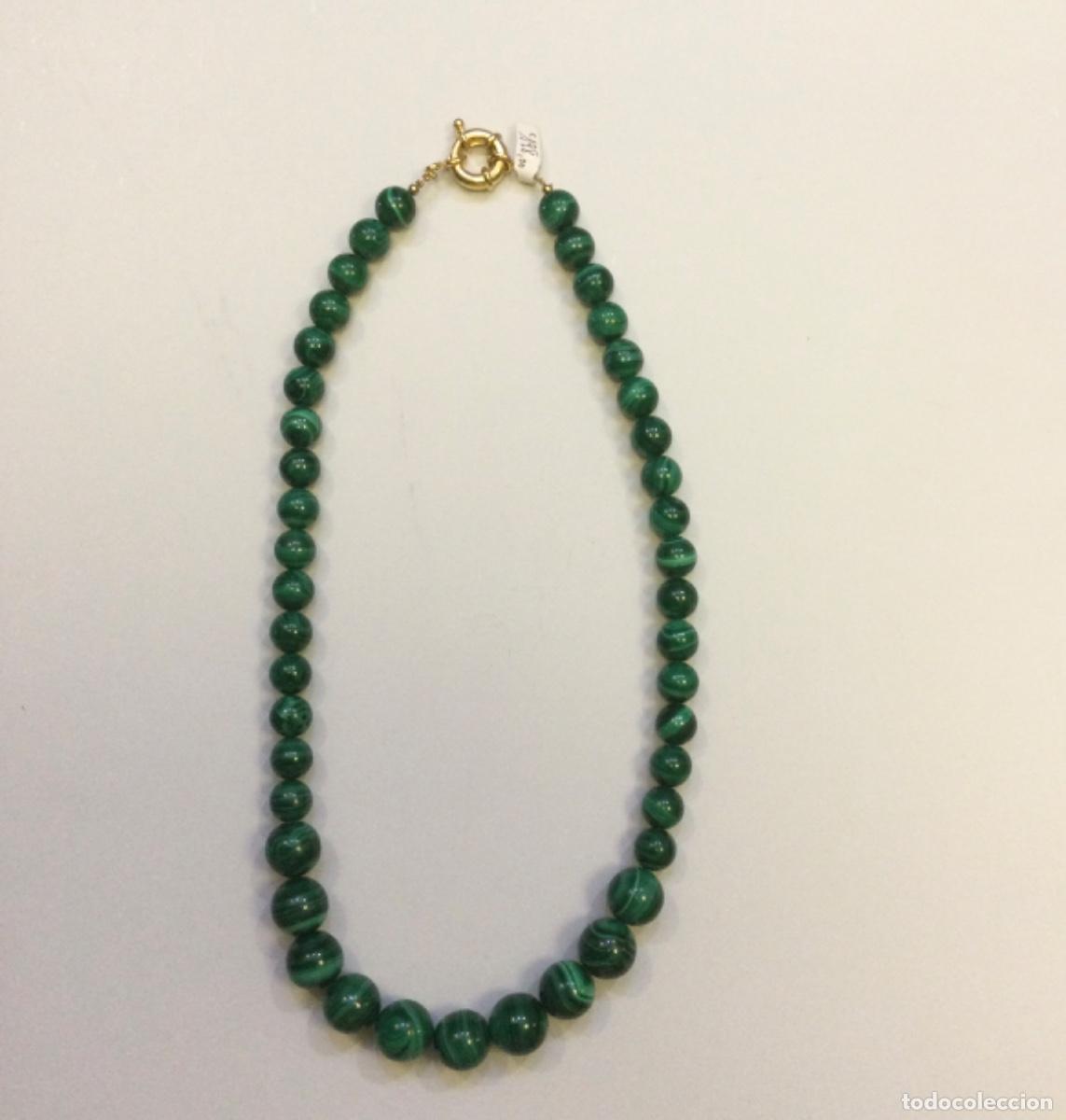 Joyeria: Collar de Malaquita en bolas de 10 y 12 &Oslash;. NUEVO