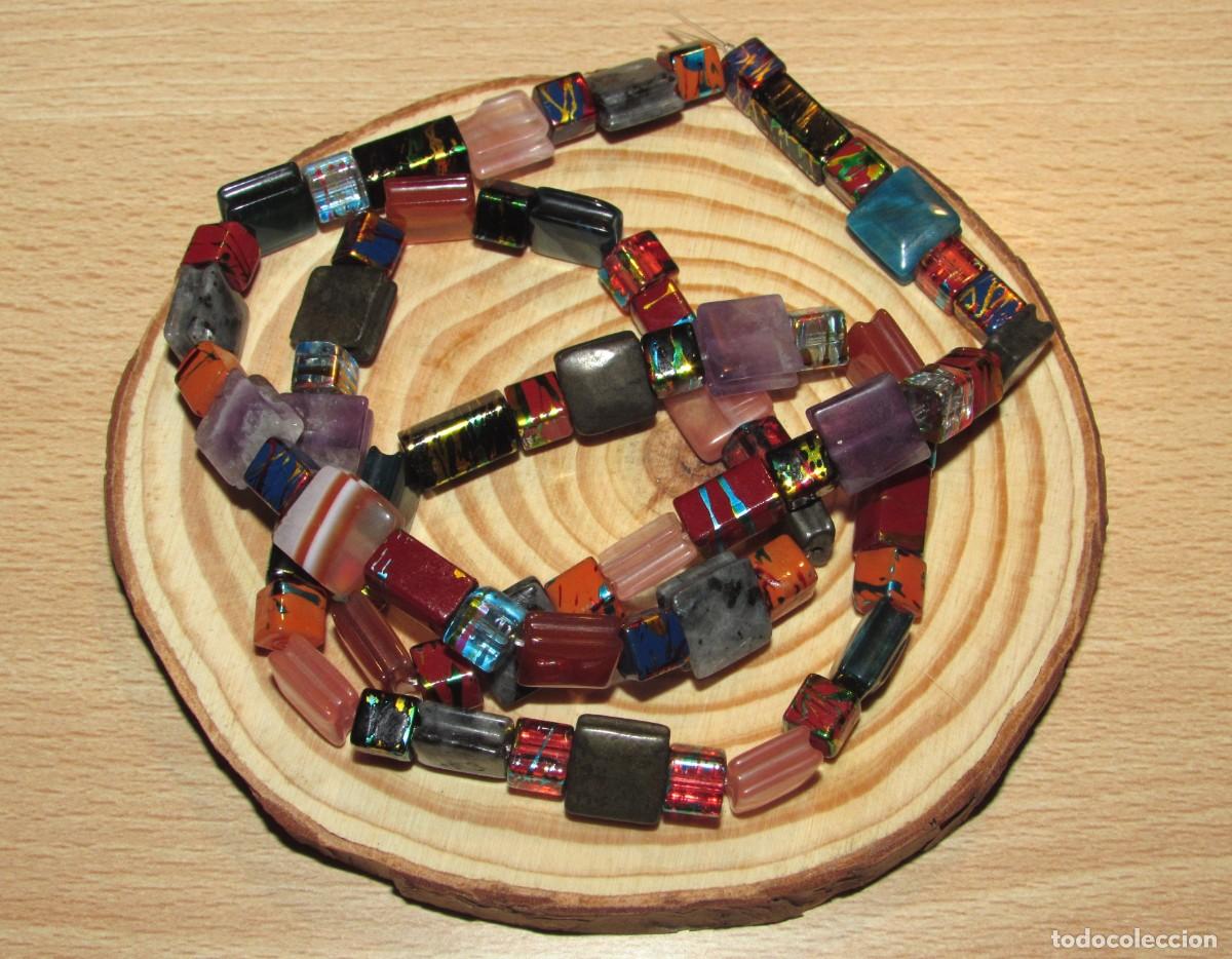 Joyeria: Collar boho chic moderno geom&eacute;trico cuentas rectangulares y cuadradas multicolor