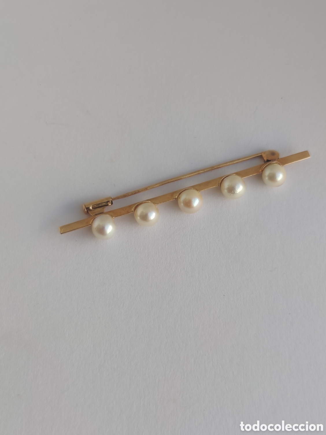 Joyeria: Broche solapa, oro y perlas - Foto 2