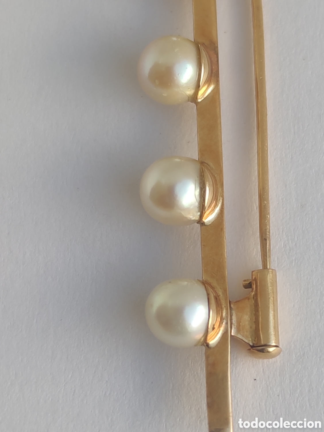 Joyeria: Broche solapa, oro y perlas - Foto 3
