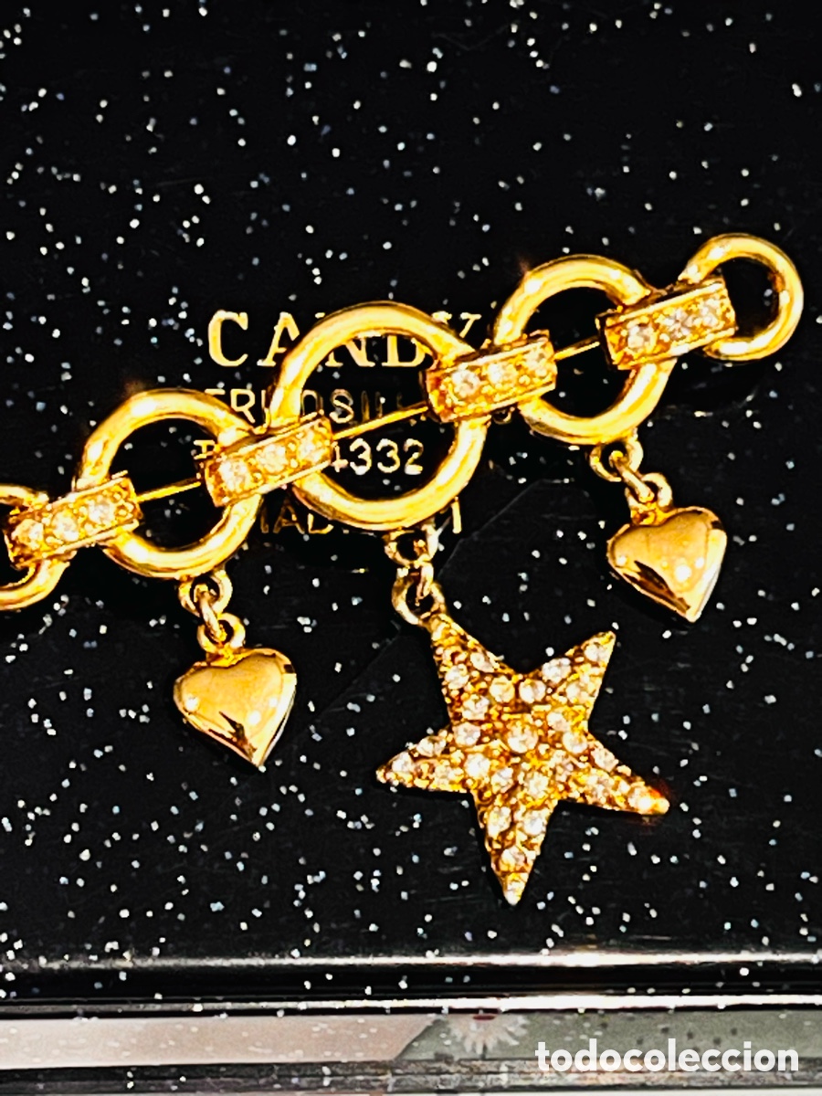 Joyeria: Broche Barra dorada con estrellas y corazones