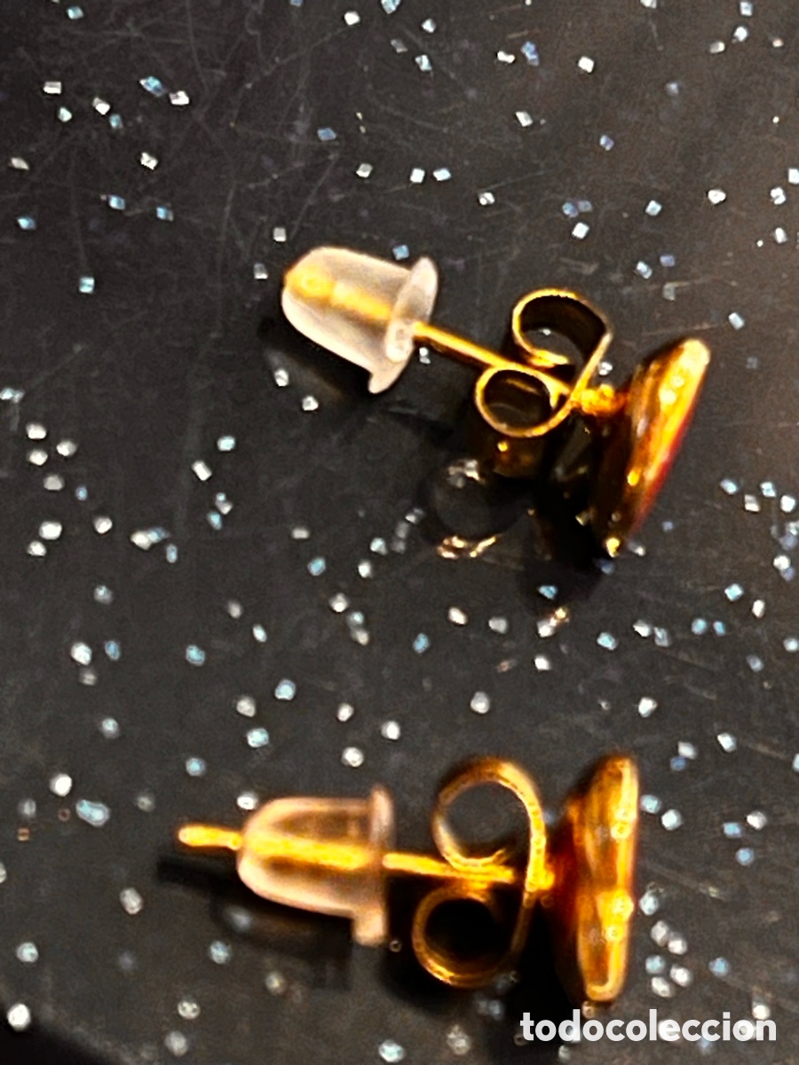 Joyeria: Pendientes dorados con corazones esmalte rojo - Foto 6
