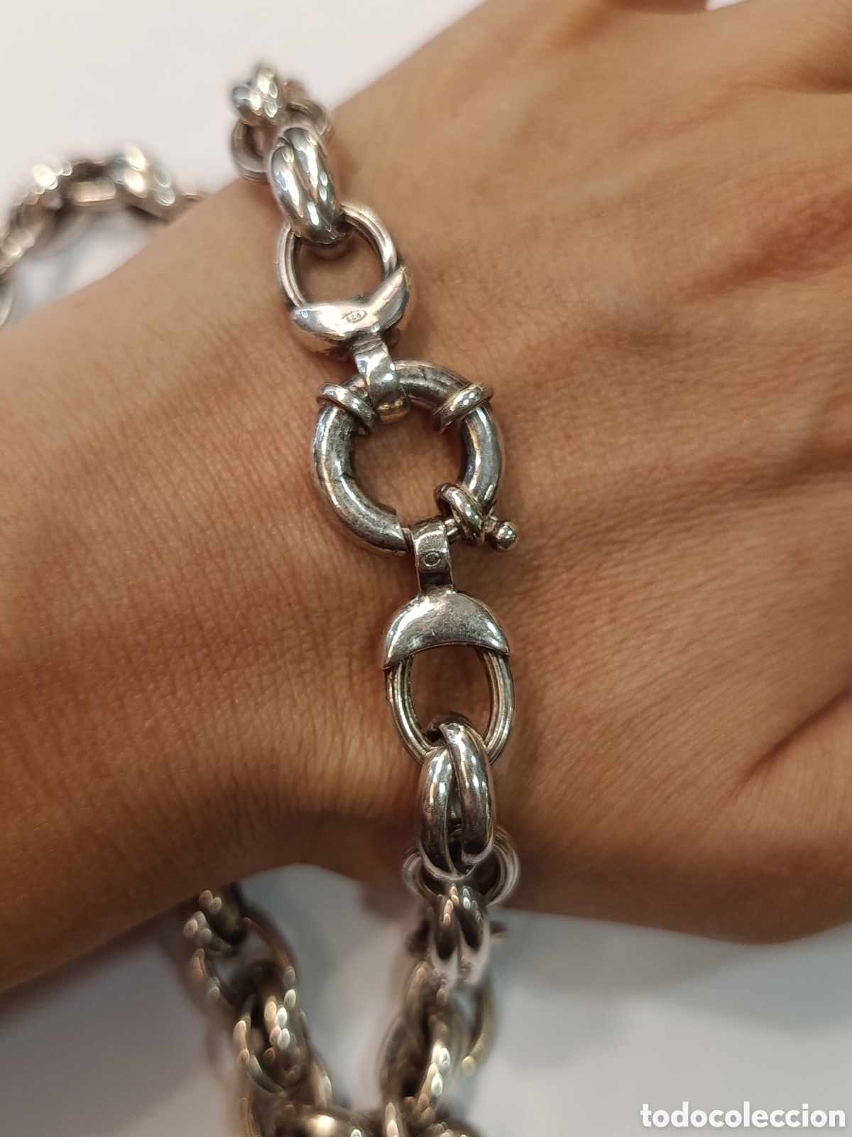 Joyeria: Cadena , gargantilla de plata 925. Eslab&oacute;n ancho. Cierre ancho