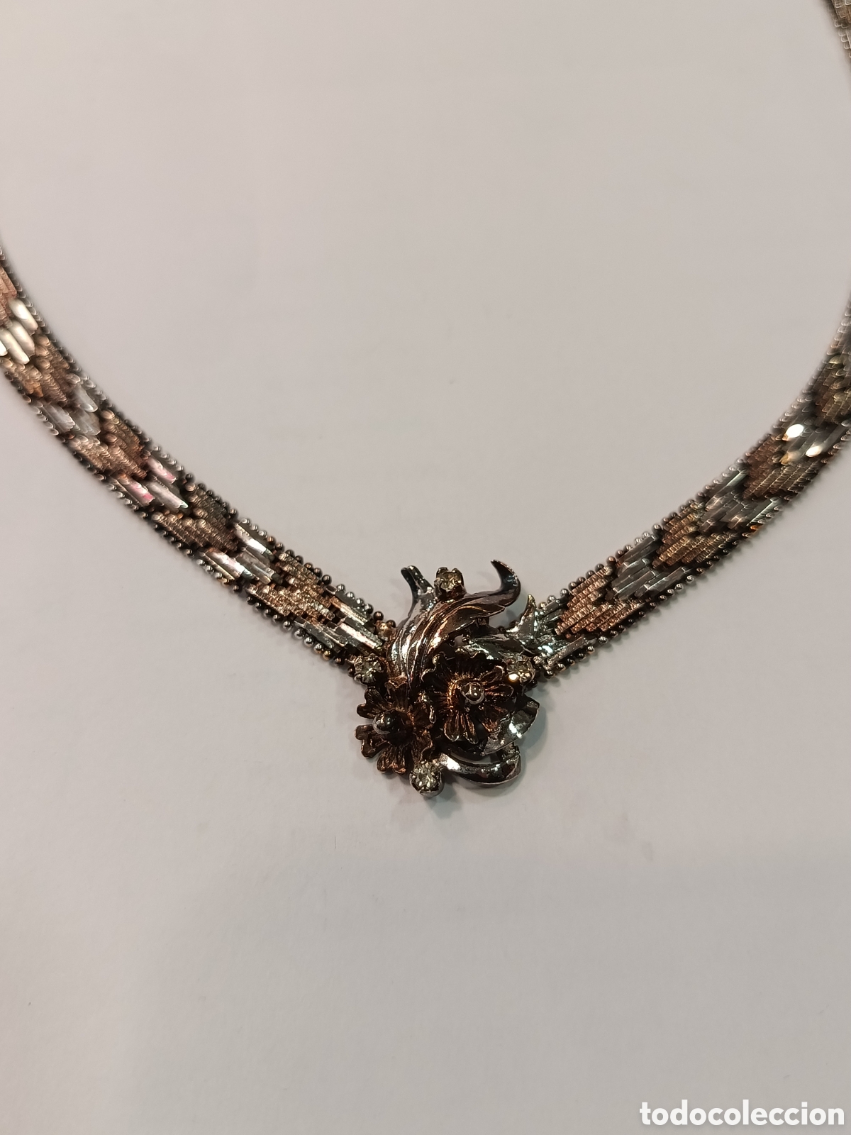 Joyeria: Collar , gargantilla . Plata Tricolor. Italy. Vintage Milor