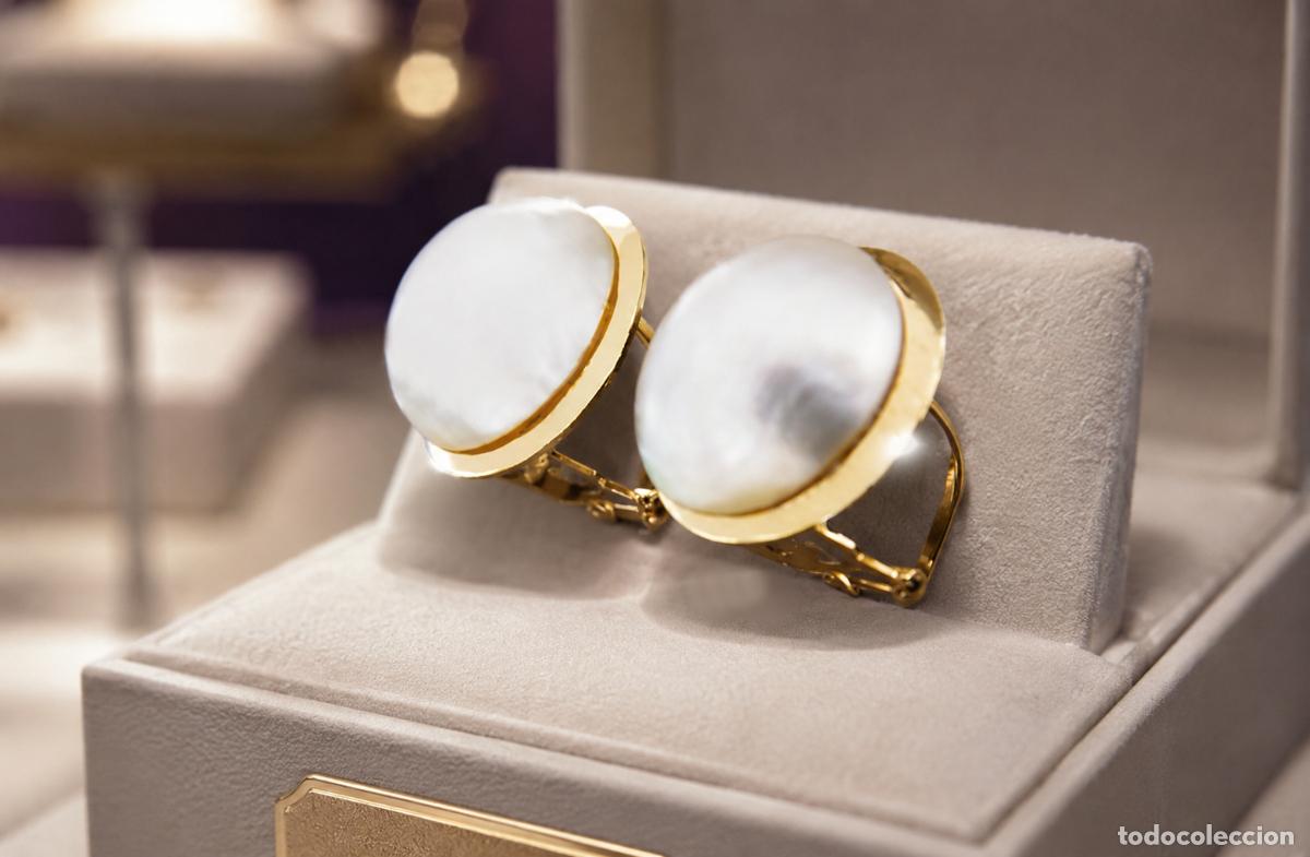 Joyeria: PESO 6.1 GRAMOS: ORO 1&ordf;LEY 18 KILATES: PRECIOSOS PENDIENTES DE GRANDES PERLAS CULTIVADAS MUY BLANCAS