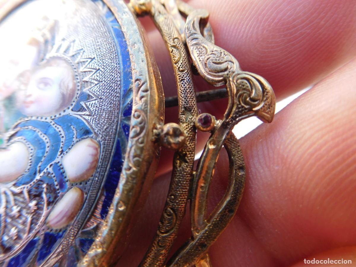 Joyeria: Broche antiguo con esmalte de virgen con ni&ntilde;o - Foto 12