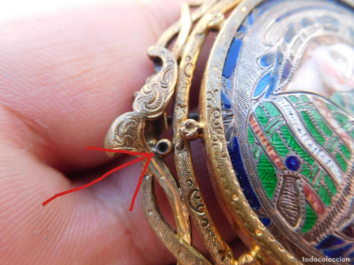 Joyeria: Broche antiguo con esmalte de virgen con ni&ntilde;o - Foto 20