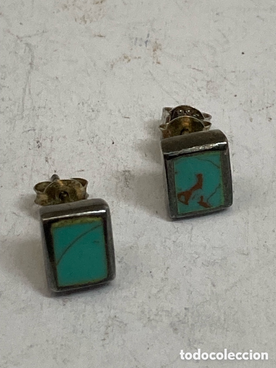 Joyeria: Pendientes de plata y turquesa P495 - Foto 1