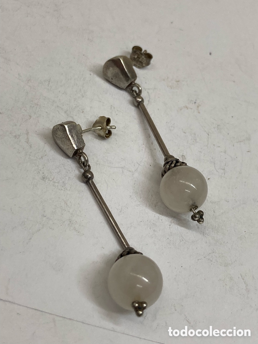 Joyeria: Pendiente de plata y cuarzo rosa /P498 - Foto 1