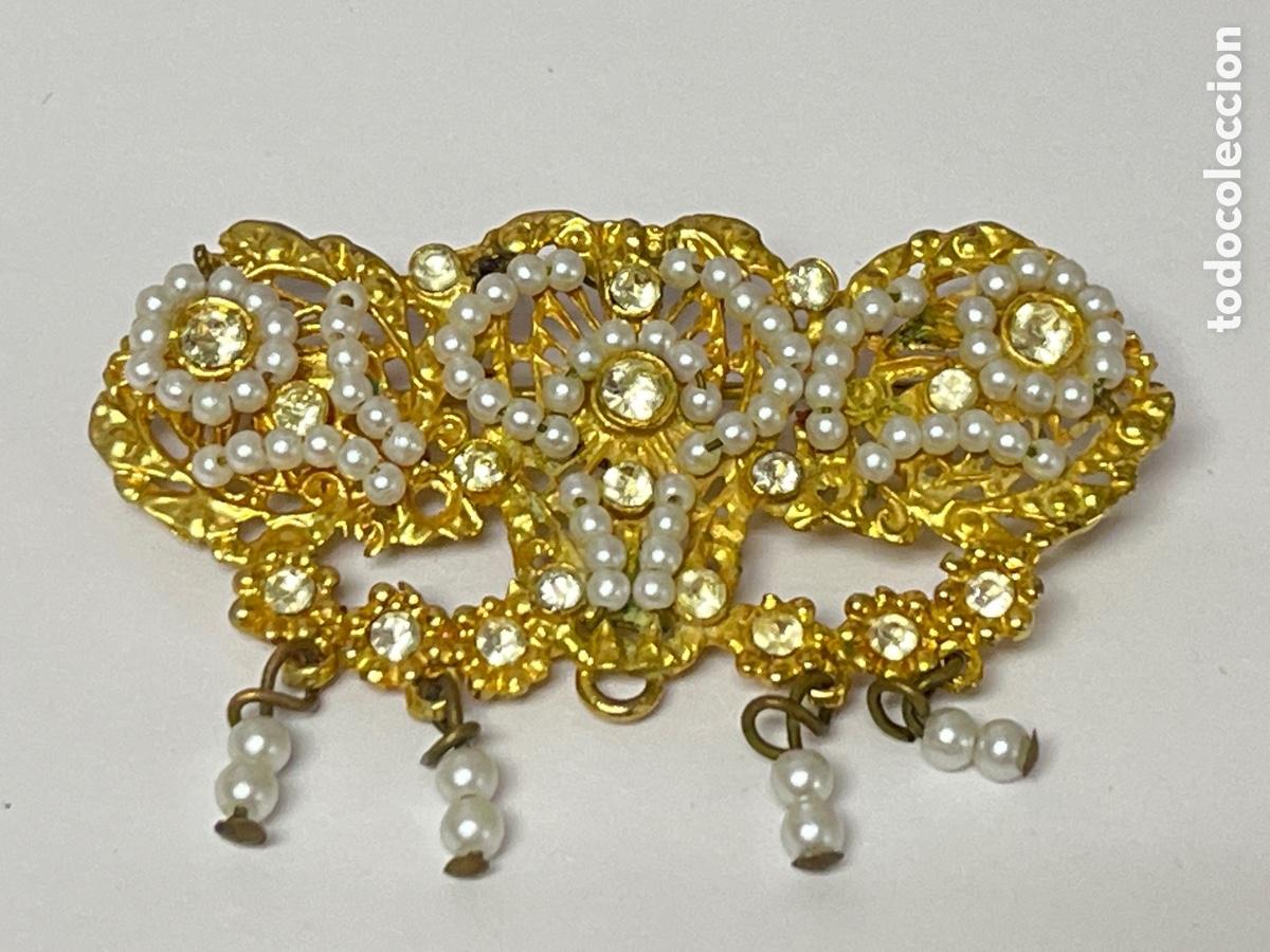 Joyeria: Broche Choya valenciana en lat&oacute;n chapada oro /B381