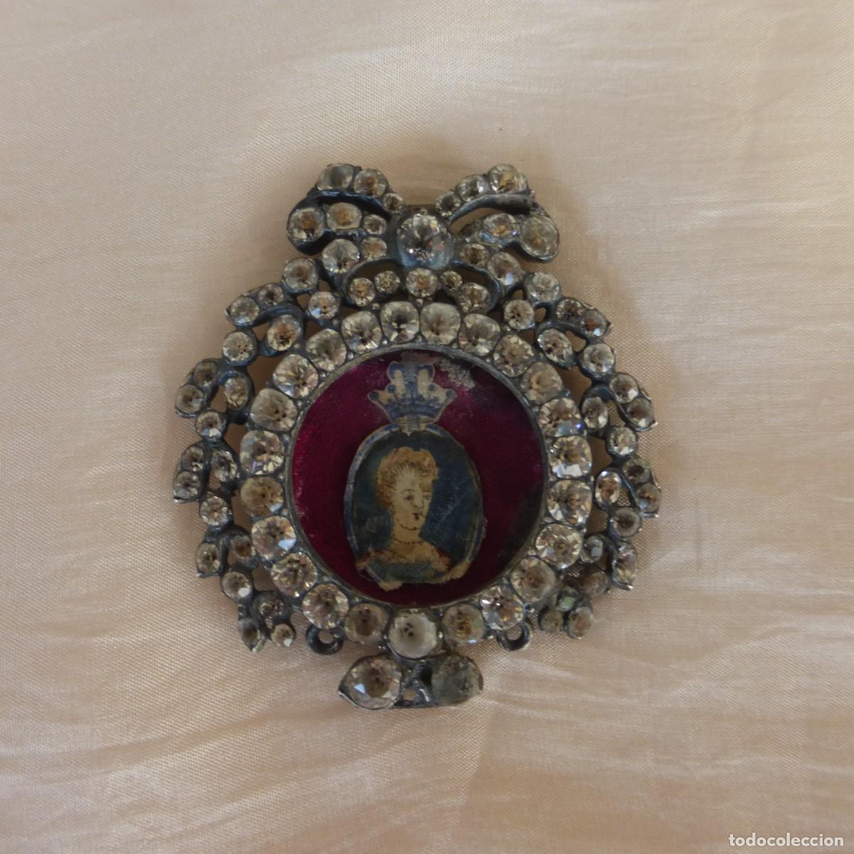 Joyeria: GEORGIAN BLACK DOT PASTE SILVER LOCKET PENDANT NECKLACE 18TH C. S. XVIII COLGANTE PLATA PASTA
