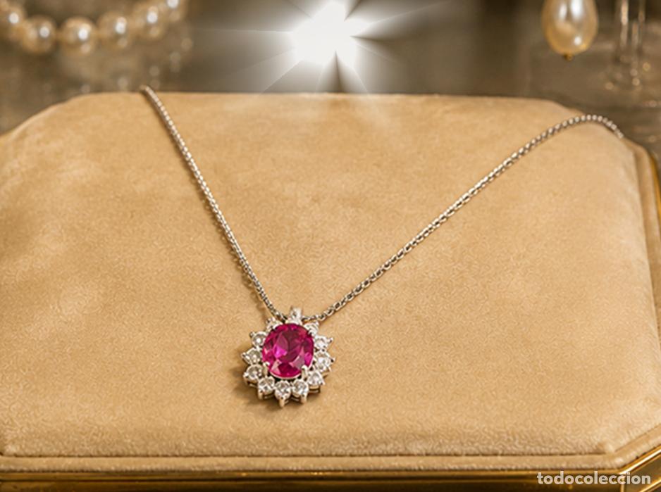 Joyeria: ORO LEY 750 & RUB&Iacute; & DIAMANTES ALTA JOYER&Iacute;A: COLLAR CADENA Y COLGANTE 10 GENU&Iacute;NOS BRILLANTES Y RUB&Iacute;