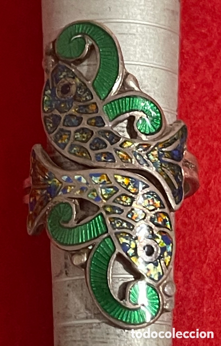 Joyeria: Precioso Anillo, en plata de ley contrastada y esmaltes.