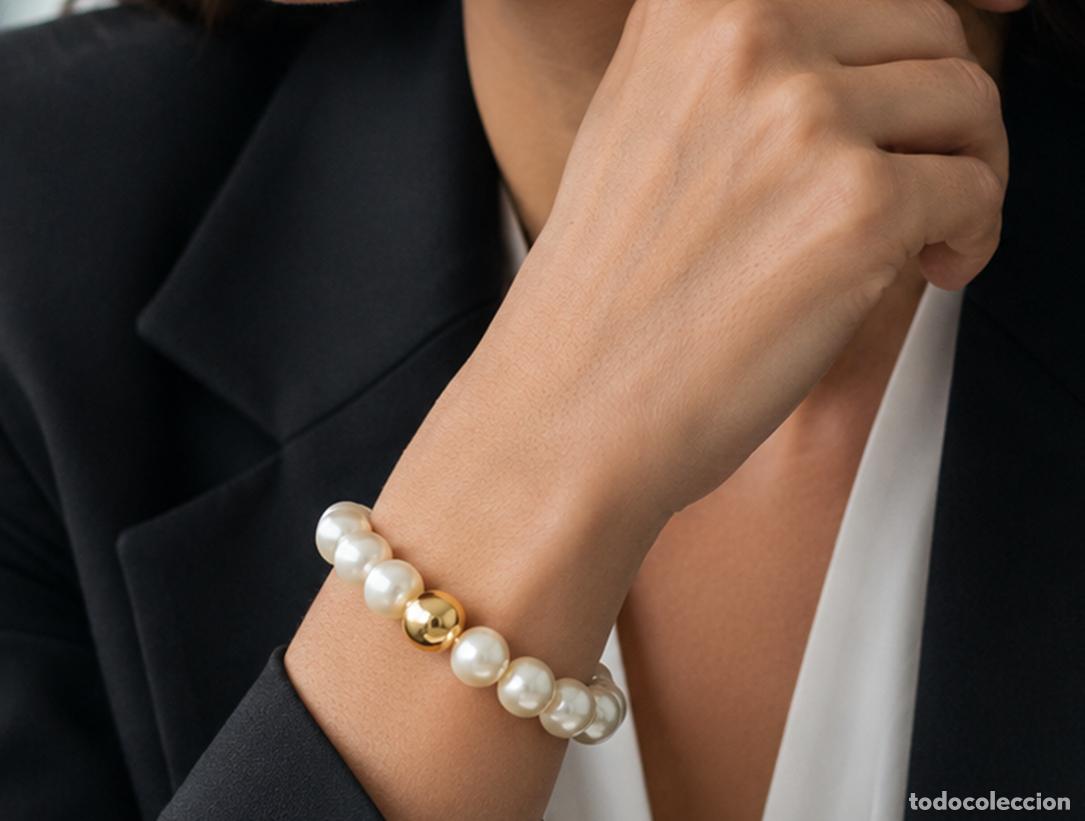 Gioielleria: PRECIOSA PULSERA CON BROCHE ORO 1&ordf;LEY 750 Y MAGN&Iacute;FICAS PERLAS CULTIVADAS BLANCAS 9 MM &Oslash; &middot; 22 GRAMOS