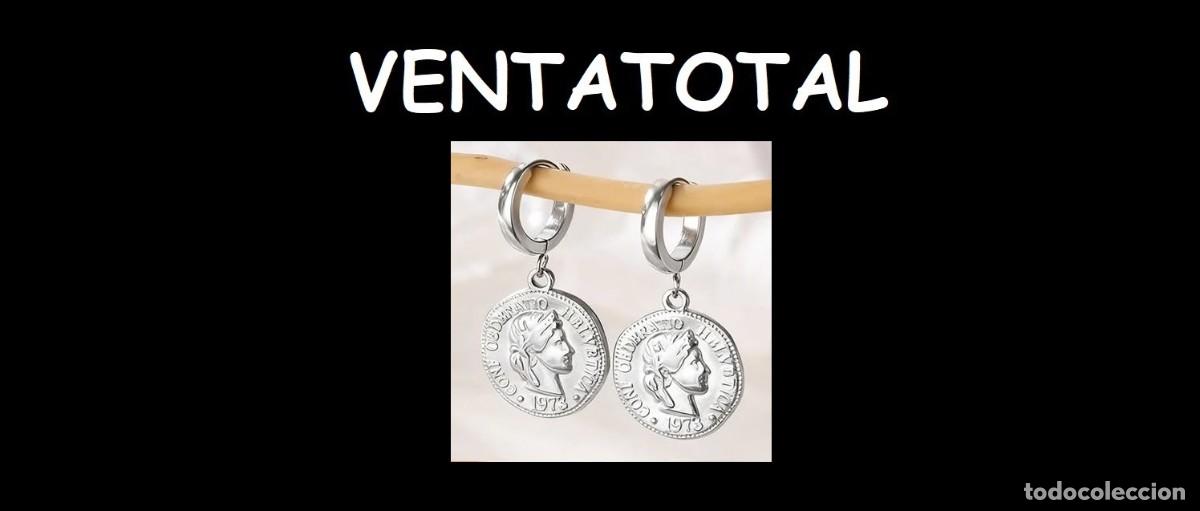 Joyeria: LUJOSOS PENDIENTES CON TIPO MONEDAS RARAS SON DE ORO BLANCO DE 18 KILATES LAMINADO LEE DENTRO