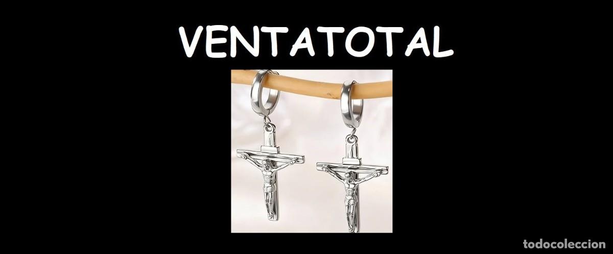 Joyeria: LUJOSOS PENDIENTES CRUZ DE JESUS SON DE ORO BLANCO DE 18 KILATES LAMINADO LEE DENTRO