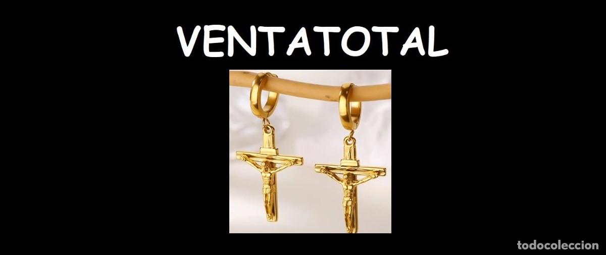 Joyeria: LUJOSOS PENDIENTES CRUZ DE JESUS SON DE ORO AMARILLO DE 22 KILATES LAMINADO LEE DENTRO