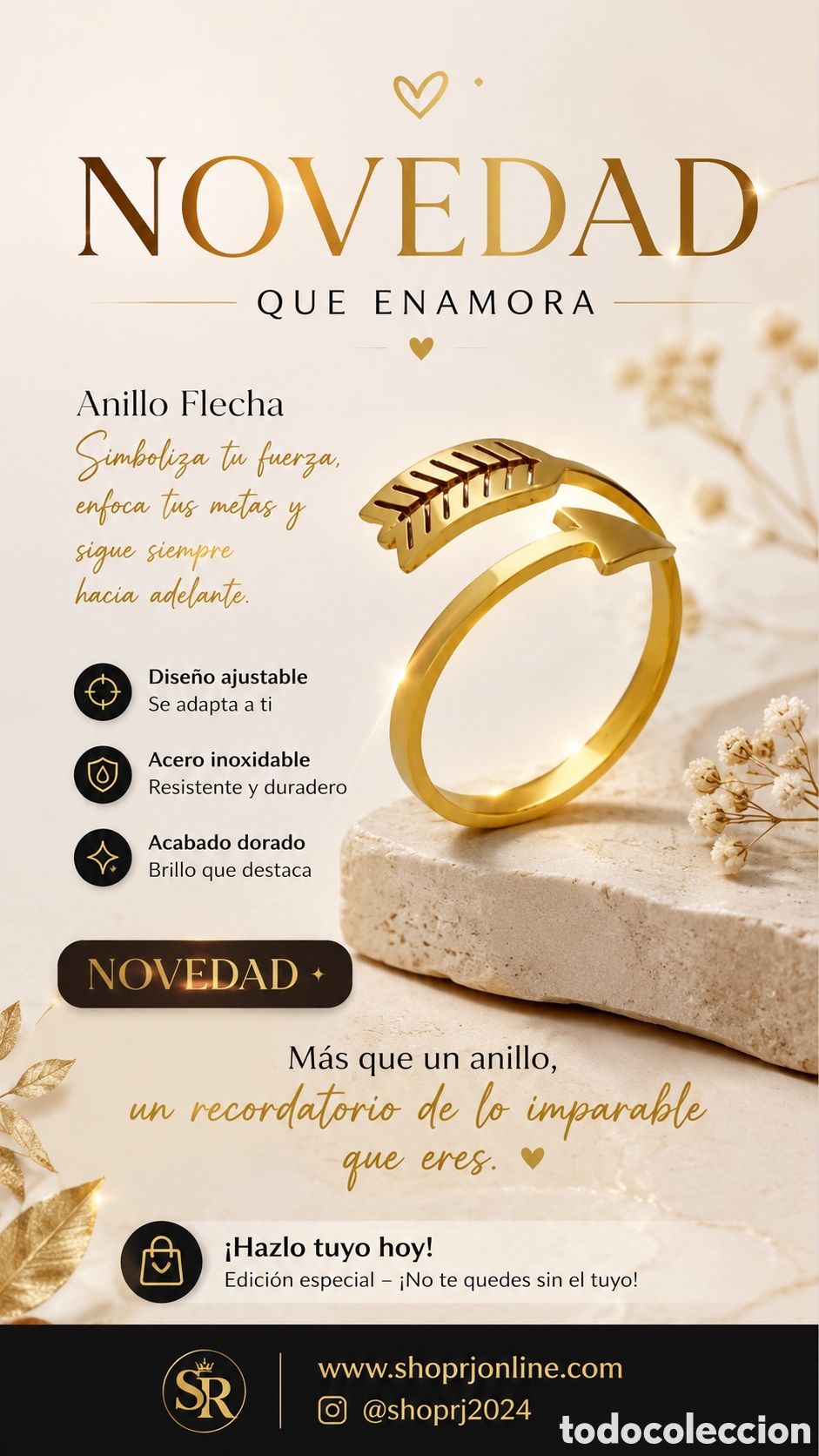Joyeria: Anillo Flecha Acero ajustable