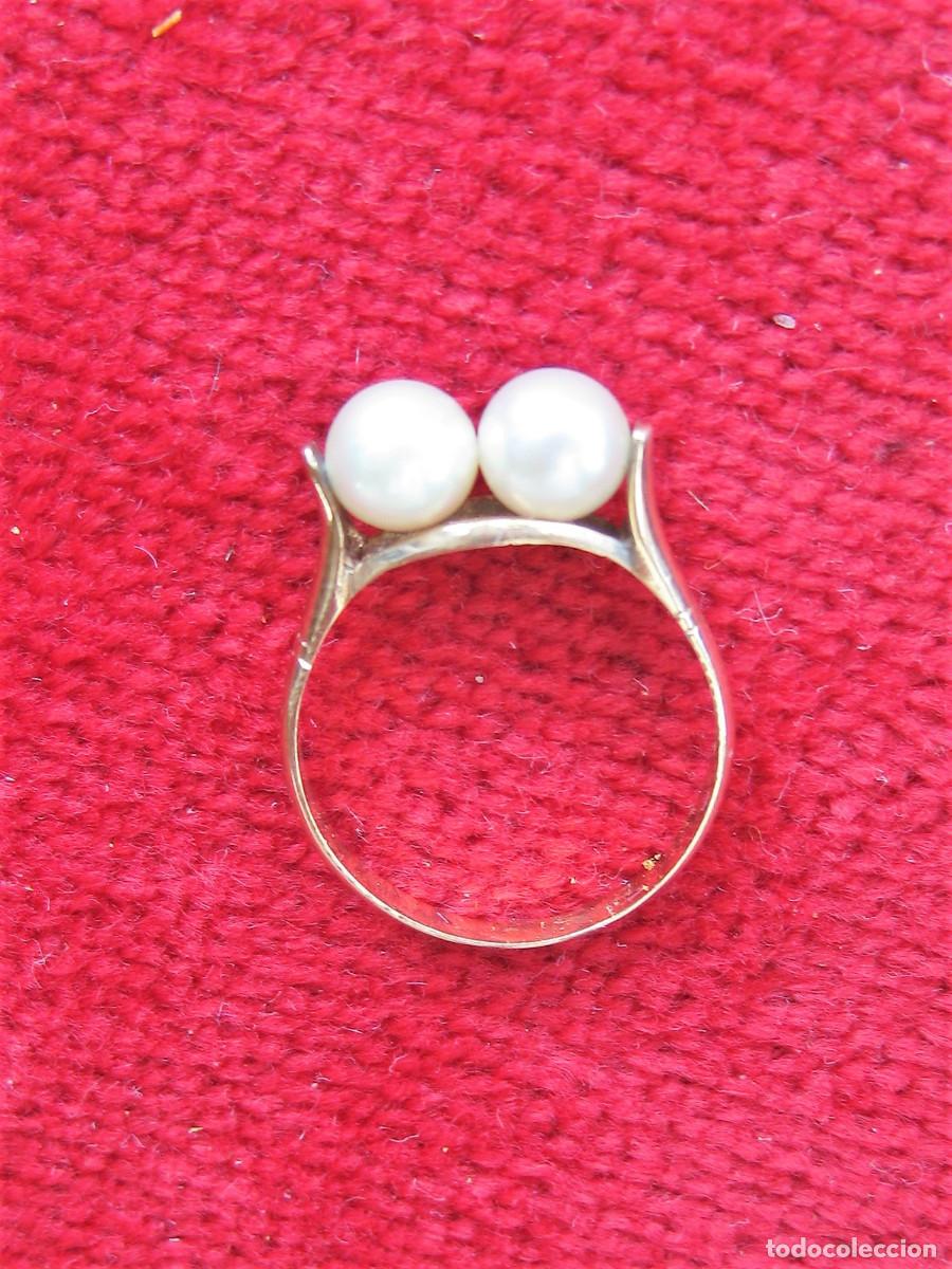 Joyeria: ANILLO INFANTIL DE ORO DE 18 KLTS. CON DOS PERLAS - SIN ESTRENAR