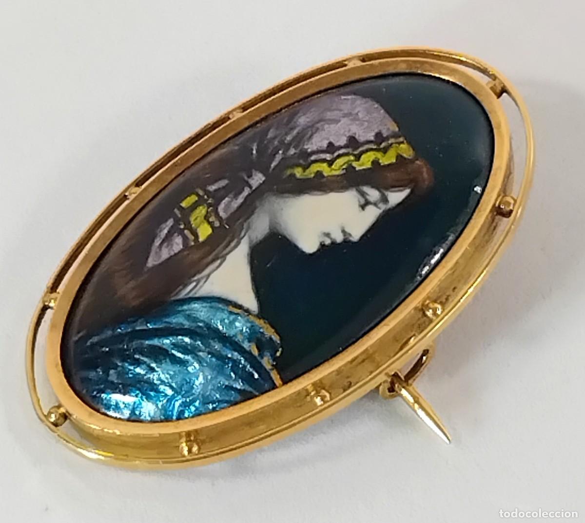 Joyeria: Broche oro 18 kt con esmalte. Limoges - Foto 3