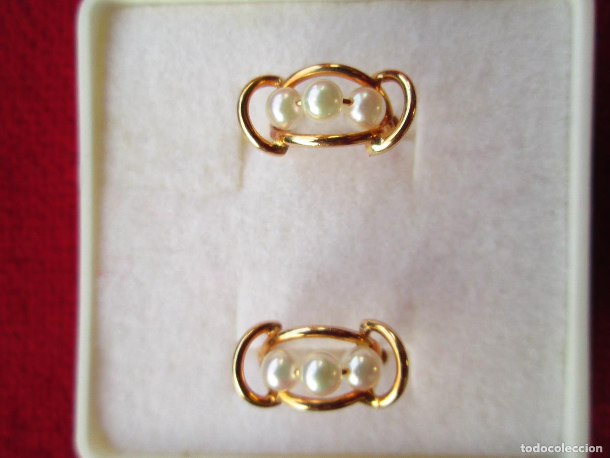 Joyeria: CONJUNTO PENDIENTES Y ANILLO ORO 18 KLTS. CON PERLAS - SIN ESTRENAR - - Foto 5